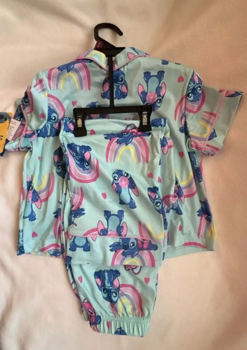 Disney Lilo & Stitch Girls 2-Piece Short Sleeve Button-Down Pajama Set